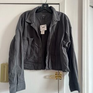 American Eagle Outfitters Charcoal Shirt Jacket - M